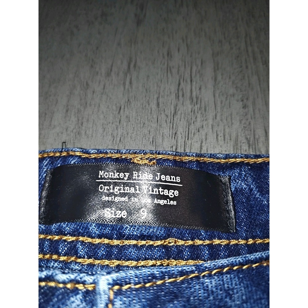 Monkey Ride Jeans Womens Size 9 Carpenter Utility Wide Leg Dark Wash Denim - Picture 13 of 13